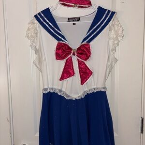 Plus Size “Sailor Moon” Costume with Pink Bow
